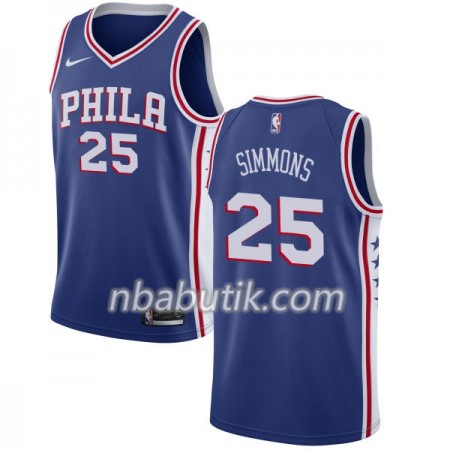 NBA Mænd Trøje Philadelphia 76ers Ben Simmons 25 Nike 2017-18 Blå Swingman